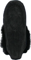 Beaded Mocc With Fur Trim Black
