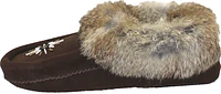 Beaded Mocc With Fur Trim Brown
