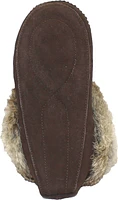 Beaded Mocc With Fur Trim Brown