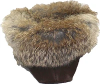Beaded Mocc With Fur Trim Brown