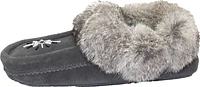 Beaded Mocc With Fur Trim Charcoal