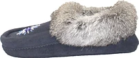 Beaded Mocc With Fur Trim Navy