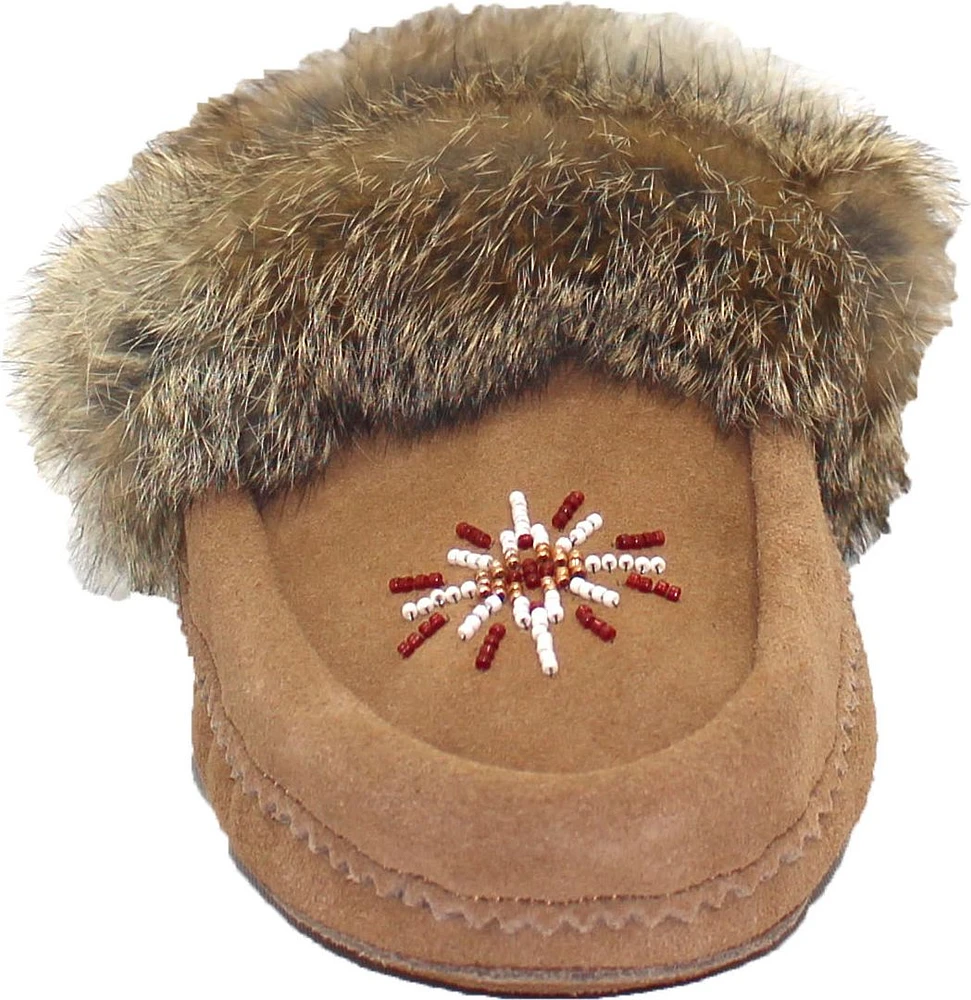 Beaded Mocc With Fur Trim Oak
