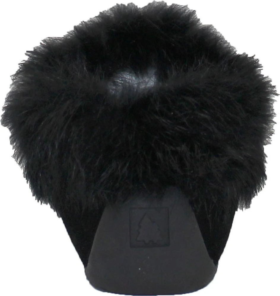 Hard Sole Black Suede Slipper