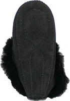 Saski Black - Kids Beaded Moccasin With Fur
