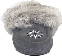 Saskie Charcoal - Kids Beaded Moccasin With Fur
