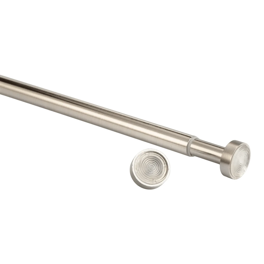 Brushed Nickel Curtain Tension Rod - Diameter 22/25 mm