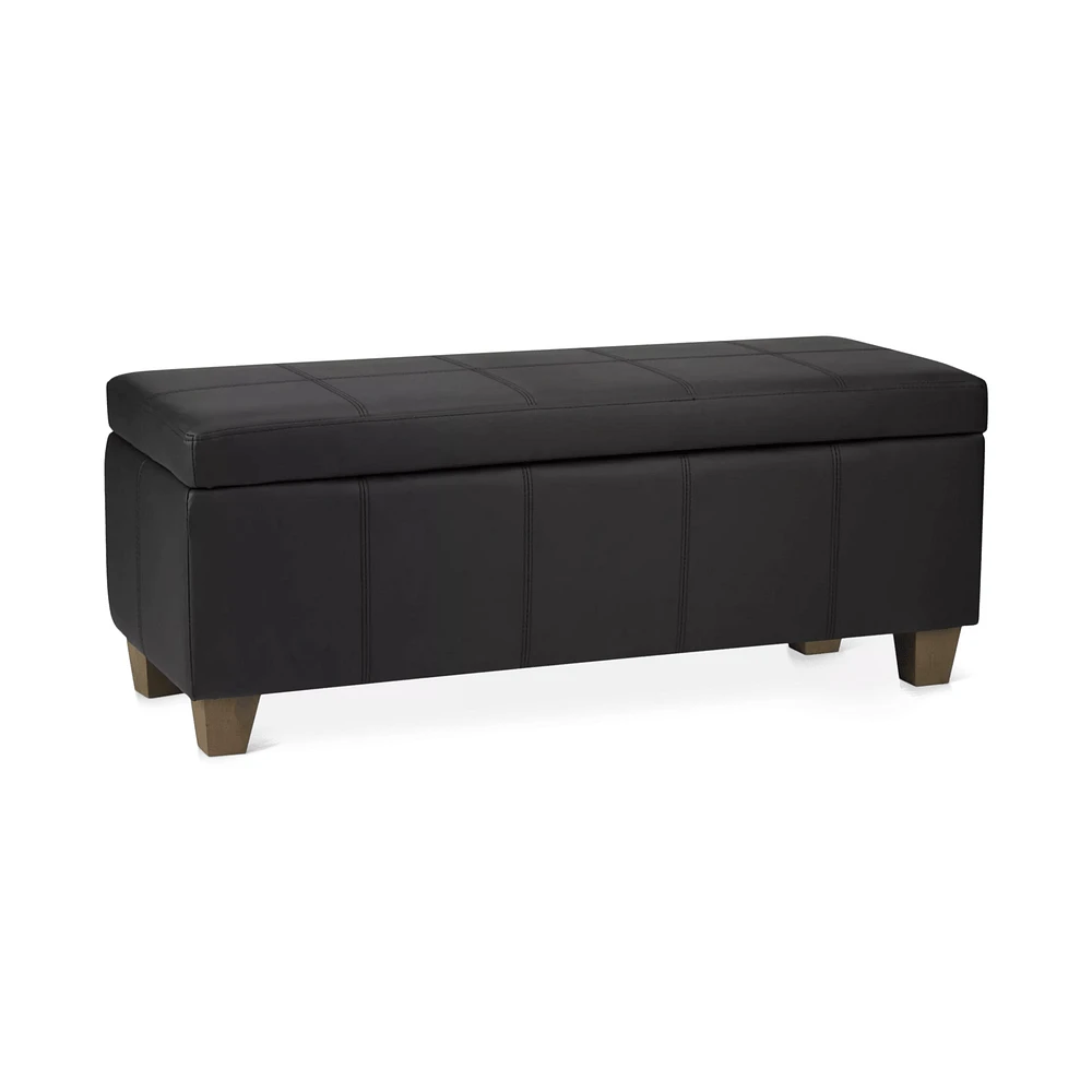 Faux Leather Storage Bench