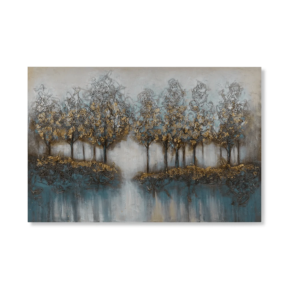 Oil Painted Embellished Tree Canvas