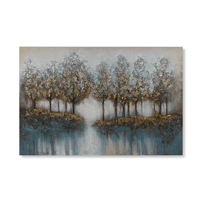 Oil Painted Embellished Tree Canvas