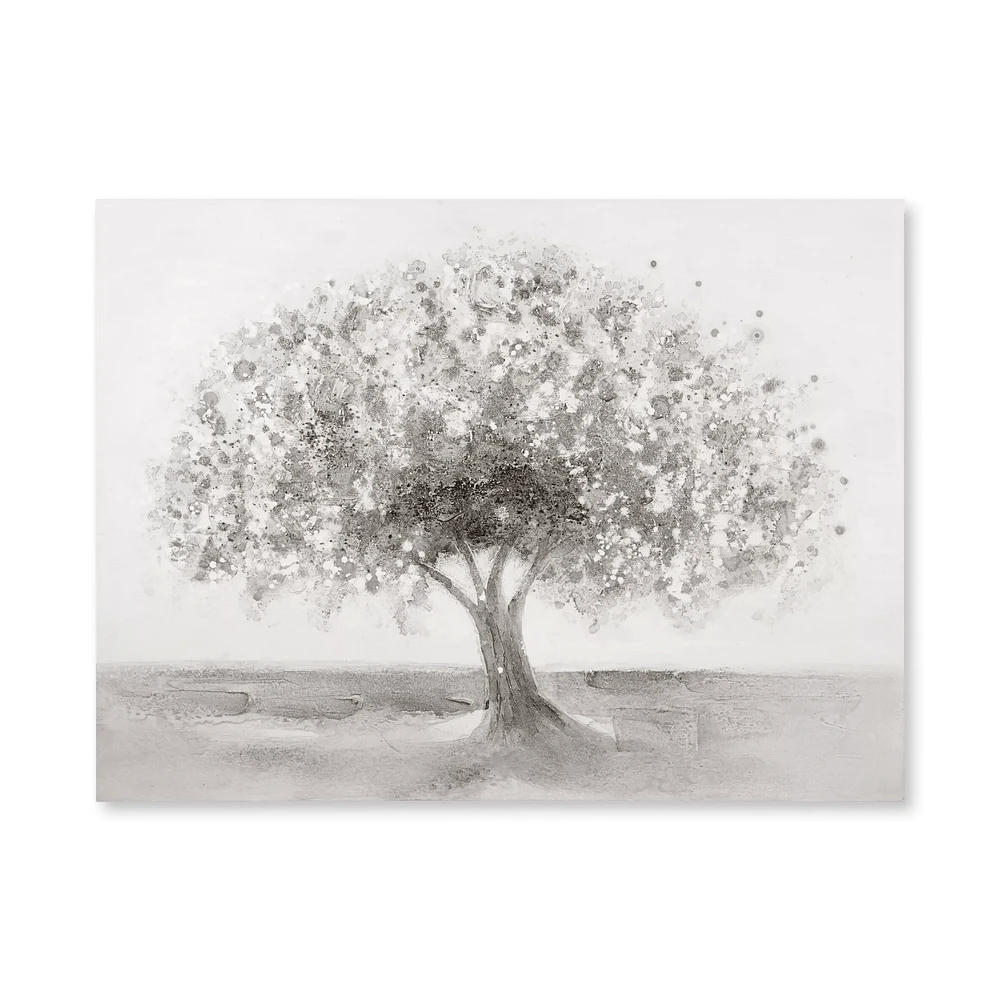 Oil Painted Embellished Tree Canvas