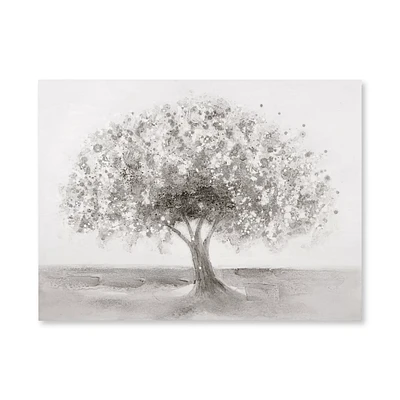 Oil Painted Embellished Tree Canvas
