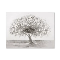 Oil Painted Embellished Tree Canvas