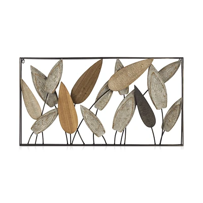 Leaf Wood & Metal Wall Art