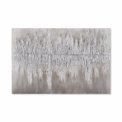 Abstract Wood Sticks Oil Painted Canvas