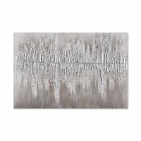 Abstract Wood Sticks Oil Painted Canvas