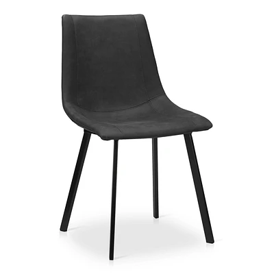 Textured Faux Leather and Metal Dining Chair