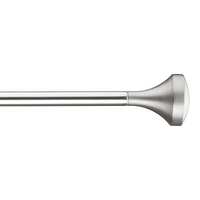 Brushed Nickel Curtain Rod Set - Diameter 16/19 mm