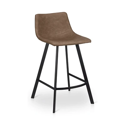 Faux Leather and Metal Bar Stool