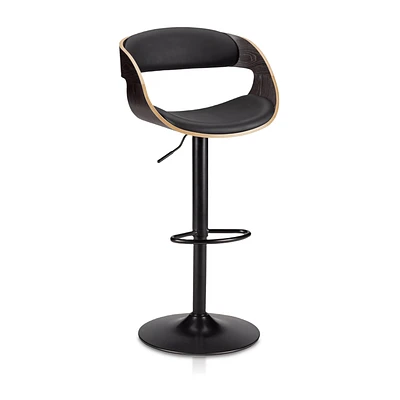 Faux Leather and Metal Adjustable Bar Stool