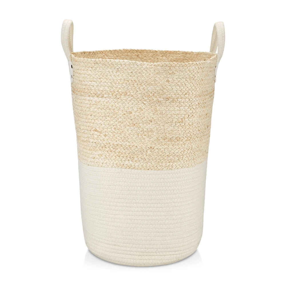 Corn Fiber and Cotton Rope Hamper