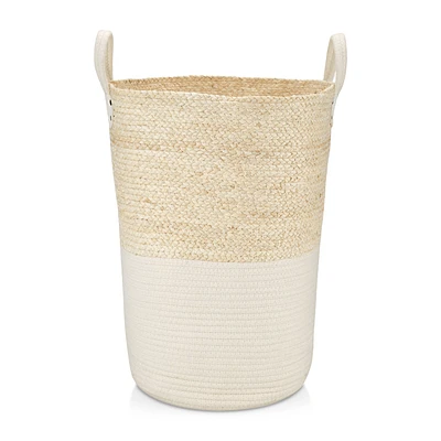 Corn Fiber and Cotton Rope Hamper