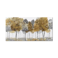 Gel-Embellished Abstract Forest Canvas