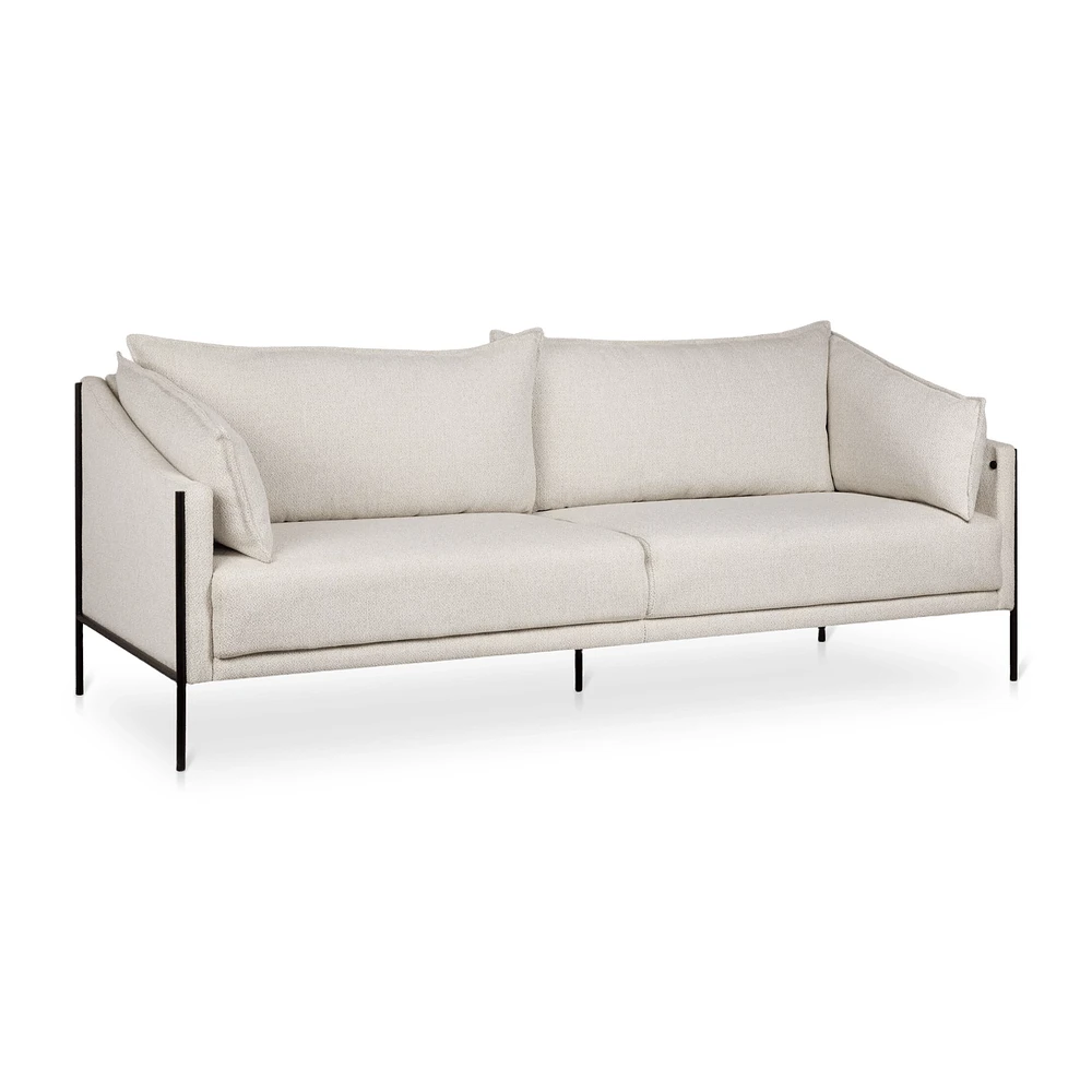 Fabric Sofa with Black Metal Legs