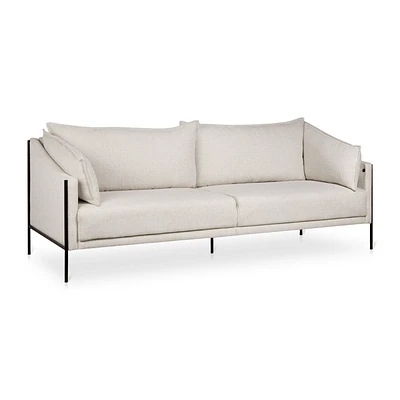 Fabric Sofa with Black Metal Legs