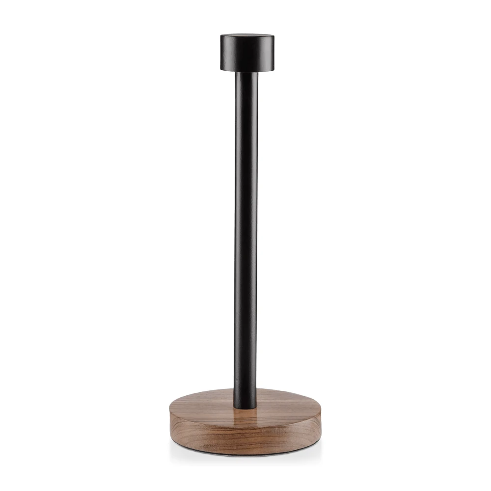 Wood and Iron Paper Towel Holder