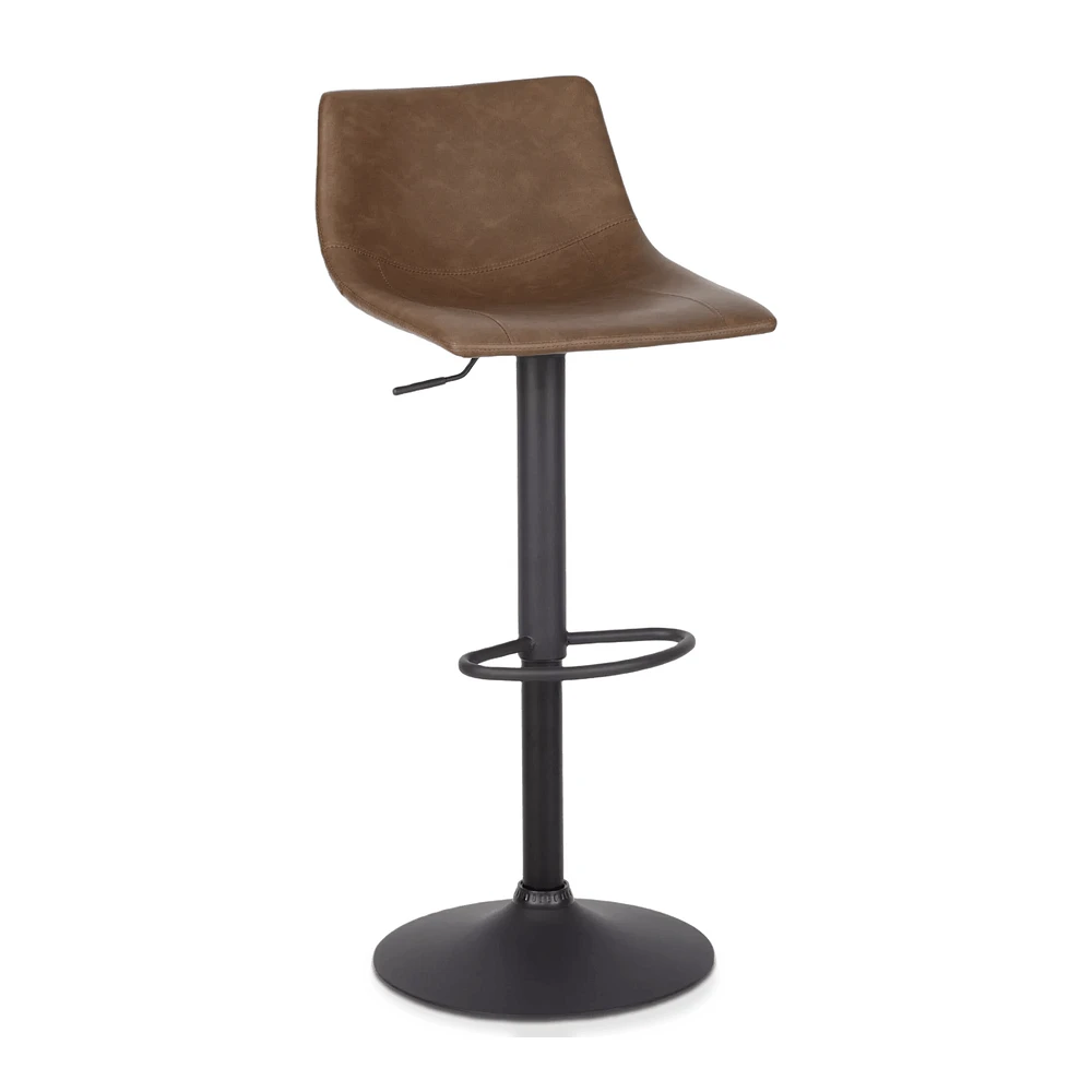 Faux Leather and Metal Adjustable Bar Stool