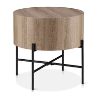 Veneer and Metal Side Table