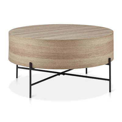 Veneer and Metal Coffee Table