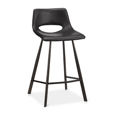 Faux Leather and Metal Bar Stool