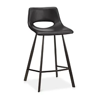 Faux Leather and Metal Bar Stool