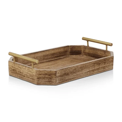 Wood Rectangular Tray with Handles