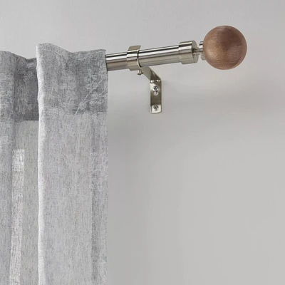 Natural Wood Curtain Rod Set