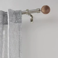 Natural Wood Curtain Rod Set