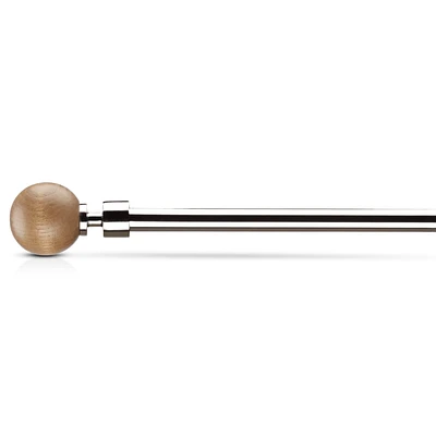 Natural Wood Curtain Rod Set