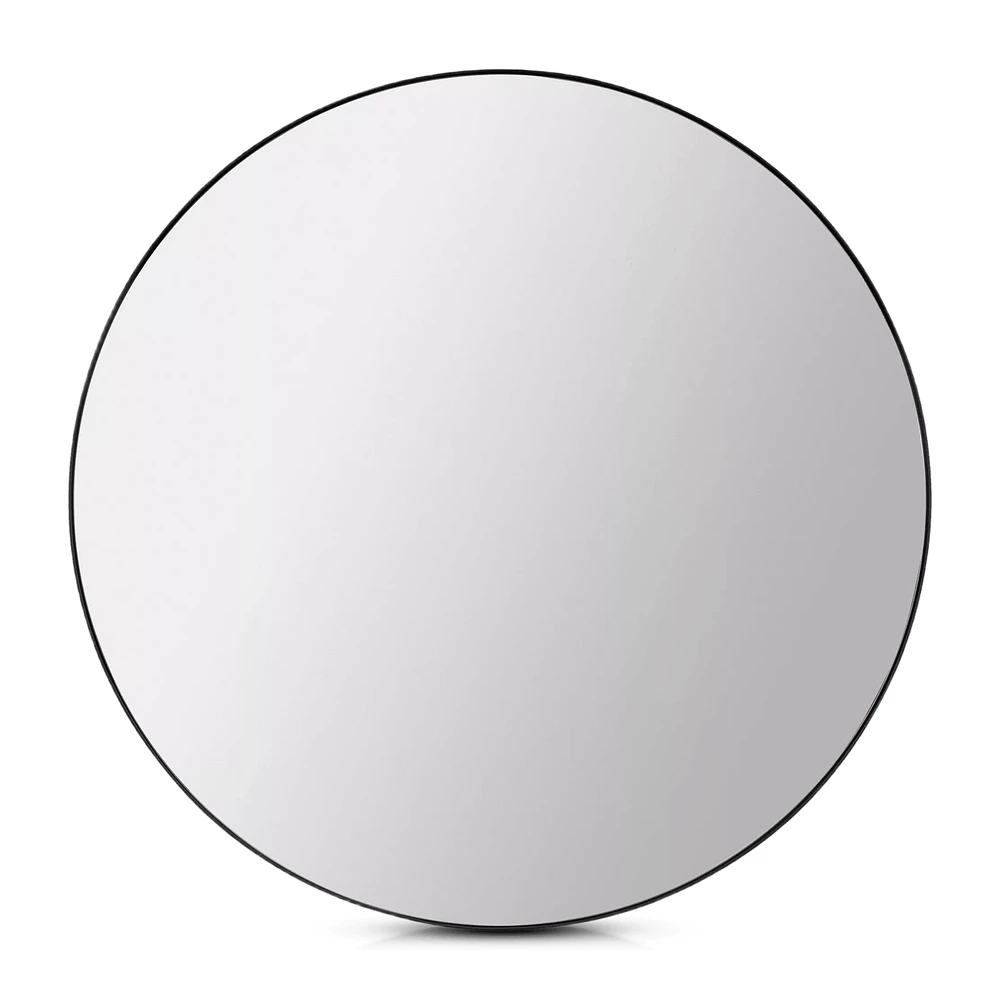 Round Mirror with Black Frame