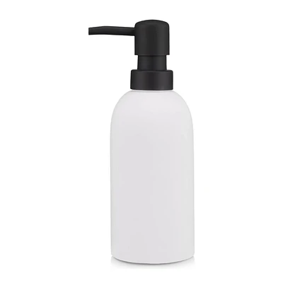 Rubber Coated Black and White Soap Dispenser