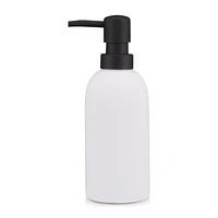 Rubber Coated Black and White Soap Dispenser