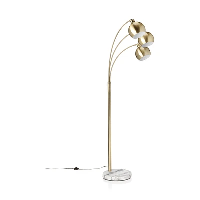 3-Head Floor Lamp with Marble Base