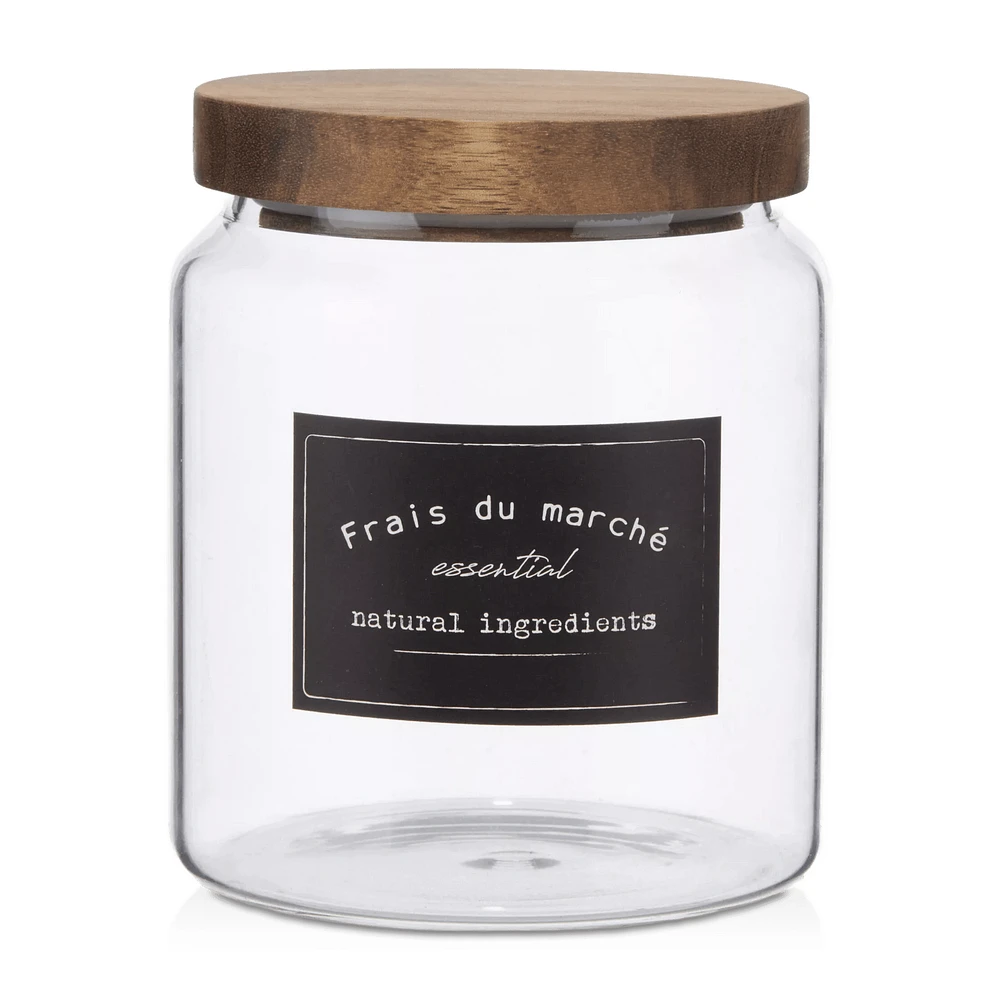 Small Glass Jar with Wooden Lid