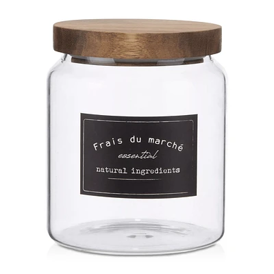 Small Glass Jar with Wooden Lid
