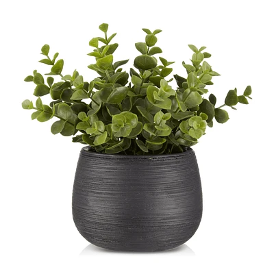 Artificial Plant in Striped Pot