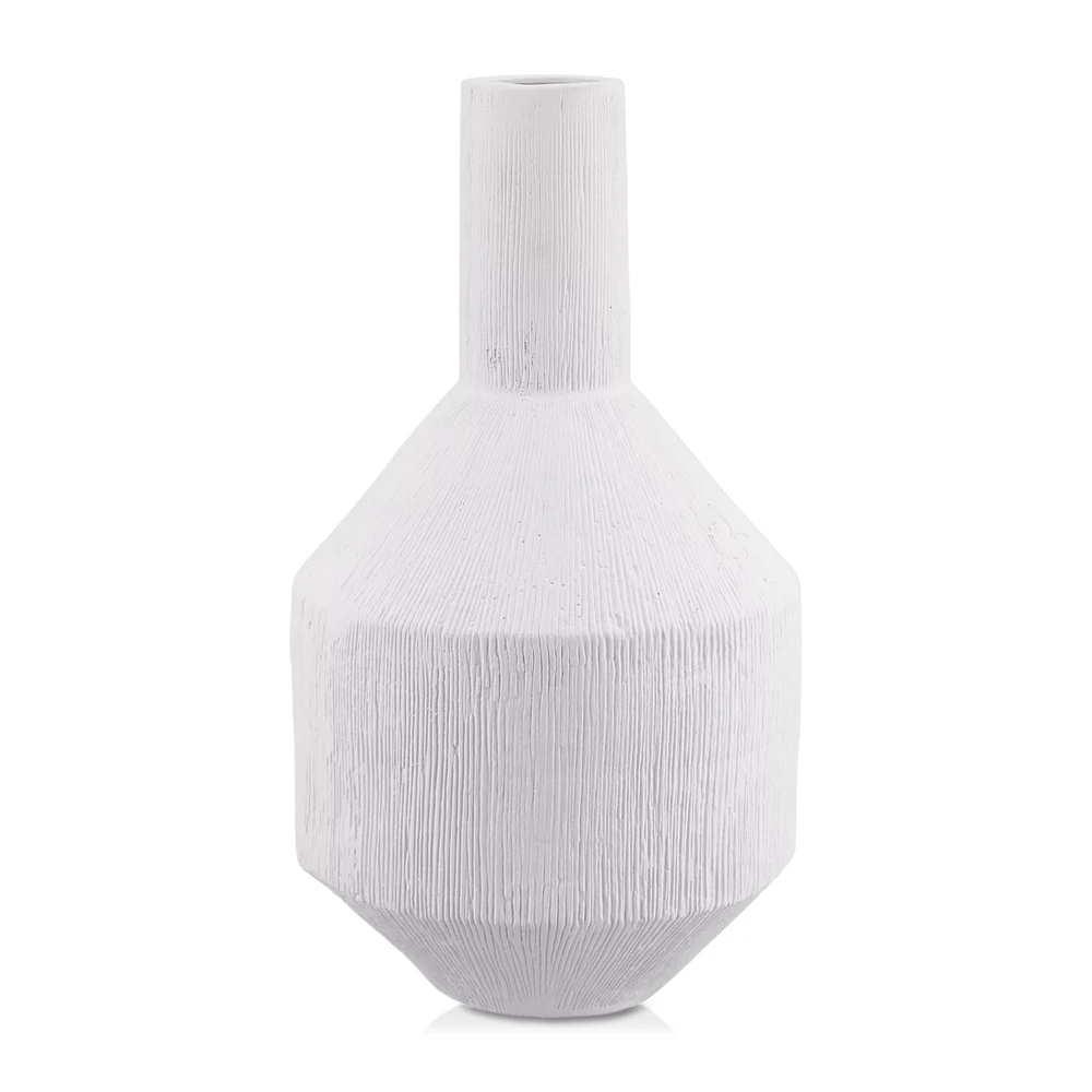 Angular White Ceramic Vase