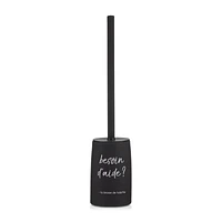 Black Toilet Brush With French Typography