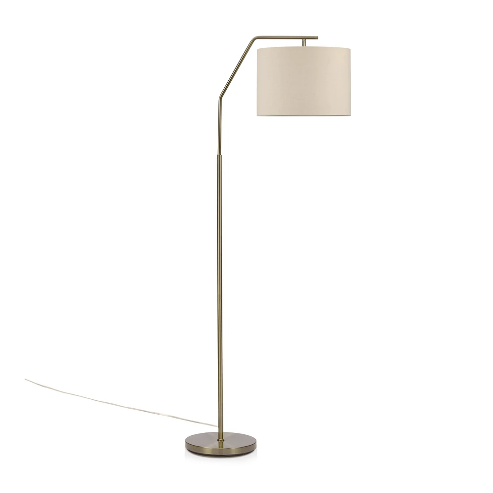 Floor Lamp with Cream Shade and Gold Base
