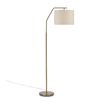 Floor Lamp with Cream Shade and Gold Base